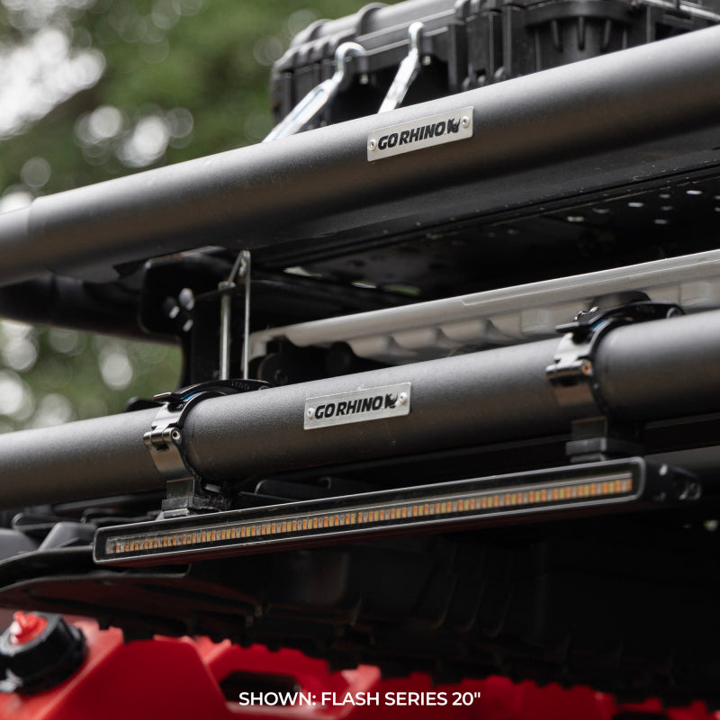 Go Rhino Xplor Flash Series Sgl Multi Function LED Light Bar (Track Mount) 10in. - Blk Light Bars & Cubes Go Rhino