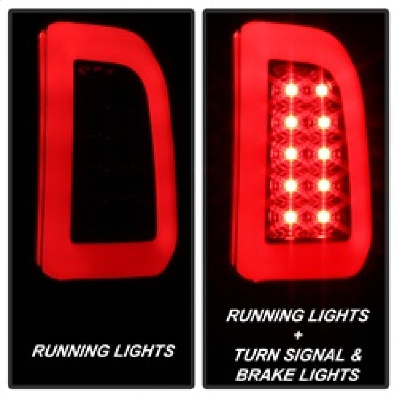 Spyder 97-03 Ford F150 Stylsd. F250 V3 Lght Bar LED Tail Lights - Blk Smk ALT-YD-FF15097V3-LBLED-BSM Tail Lights SPYDER
