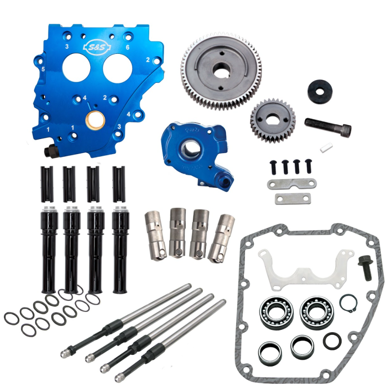 S&S Cycle 99-06 BT Gear Drive Cam Chest Kit w/o Cam - Black Pushrod Tubes Cam Gears S&S Cycle