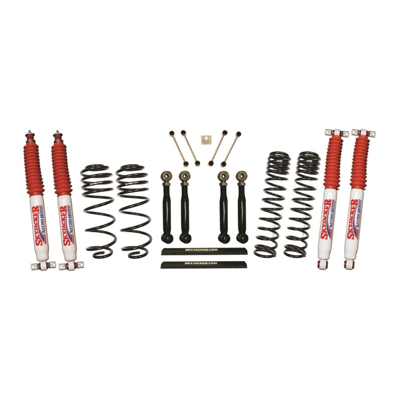 Skyjacker 97-02 Jeep TJ 4in D-Rate Long Travel Kit w/ Adj. FR/RR Lower Flex Links/Nitro 8000 Shocks Lift Kits Skyjacker