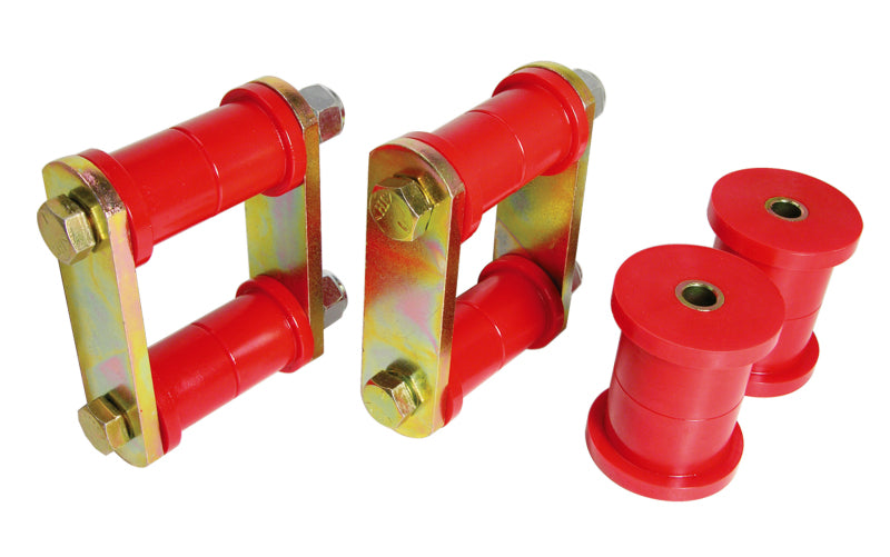 Prothane 64-73 Ford Mustang Rear Spring Bushings w/ HD Shackle Kit - Red Bushing Kits Prothane