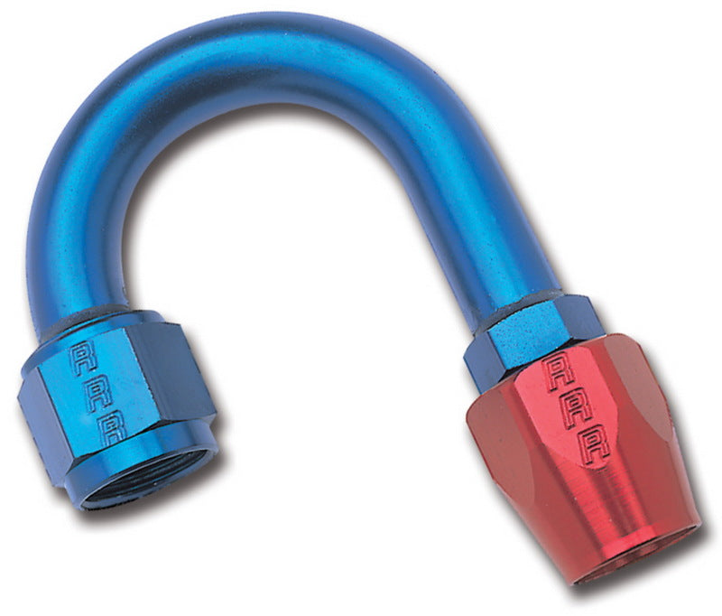Russell Performance -6 AN Red/Blue 180 Degree Full Flow Hose End (1in Centerline Radius) Fittings Russell