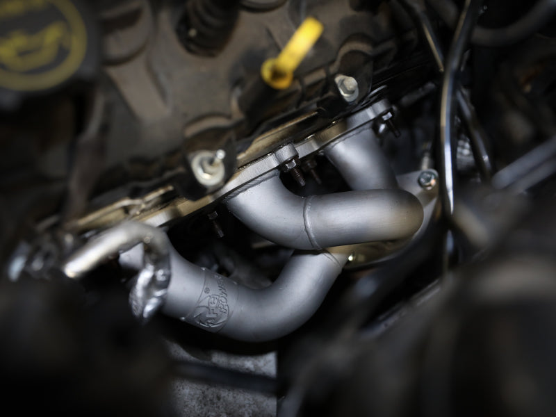 aFe Twisted Steel Shorty Header 11-17 Ford Mustang V6-3.7L - Titanium Coat Finish Headers & Manifolds aFe