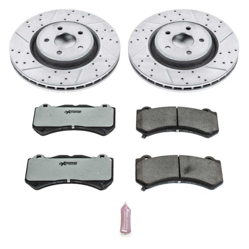 Power Stop 12-20 Jeep Grand Cherokee Front Z26 Street Brake Kit Brake Rotors - Slot & Drilled PowerStop