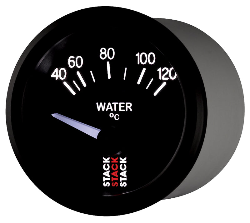 Autometer 52mm Stack Instruments 40-120 Degree C Electric Water Temperature Gauge - Black Gauges AutoMeter