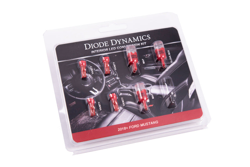 Diode Dynamics 18-19 Mustang Stage 1 Mustang Interior LED Light Kit - Red Bulbs Diode Dynamics