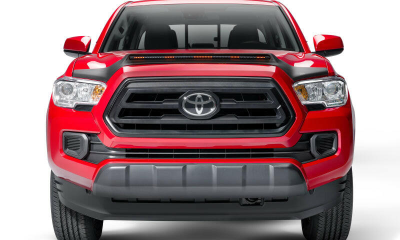 AVS 16-22 Toyota Tacoma Low Profile Aeroskin LightShield Pro - Black Hood Deflectors AVS