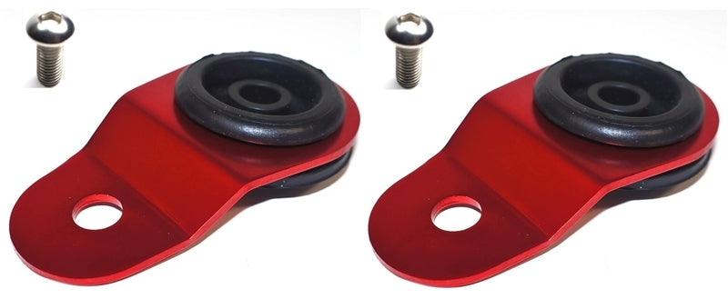 Torque Solution Radiator Mount Combo with Inserts (RED) : Mitsubishi Evolution 7/8/9 Radiator Stays Torque Solution