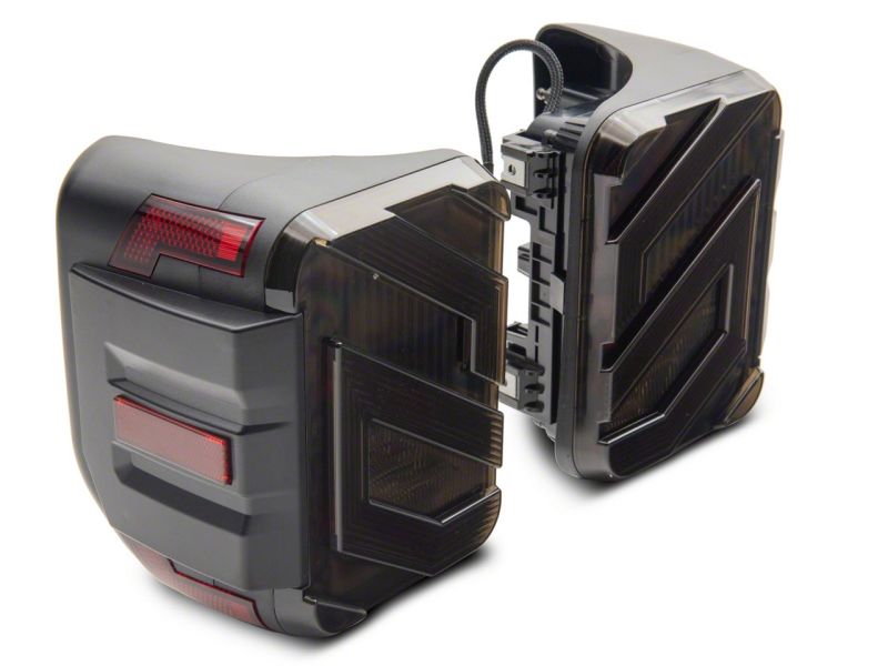 Raxiom 20-23 Jeep Gladiator JT Axial Series LED Tail Lights- Blk Housing (Smoked Lens) Tail Lights Raxiom