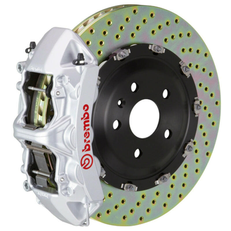 Brembo 19-22 A-Class (Excl AMG) Fr GT BBK 6Pis Cast 365x34 2pc Rotor Drilled-Silver Brake Kits - Performance Slot Brembo