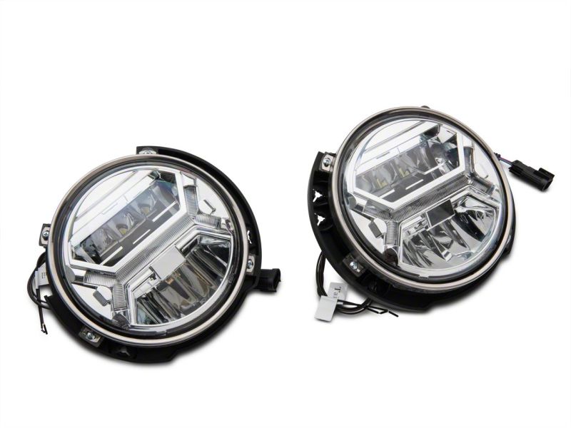 Raxiom07-18 Jeep Wrangler JK LED Halo Projector Headlights- Chrome Housing (Clear Lens) Headlights Raxiom