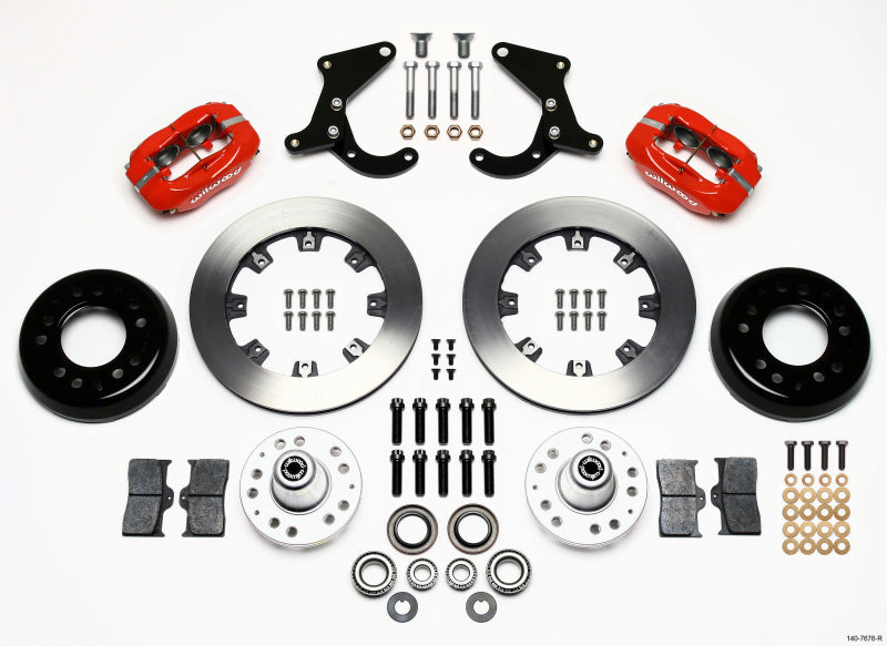 Wilwood Forged Dynalite Front Kit 12.19in Red 55-57 Chevy Big Brake Kits Wilwood