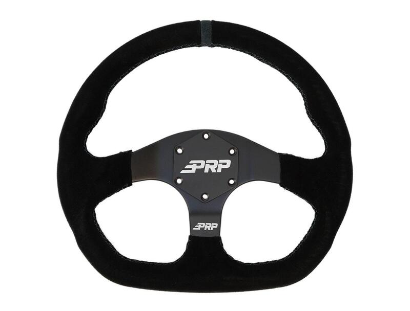 PRP Comp-R D-Shape Suede Steering Wheel - Blue Steering Wheels PRP Seats