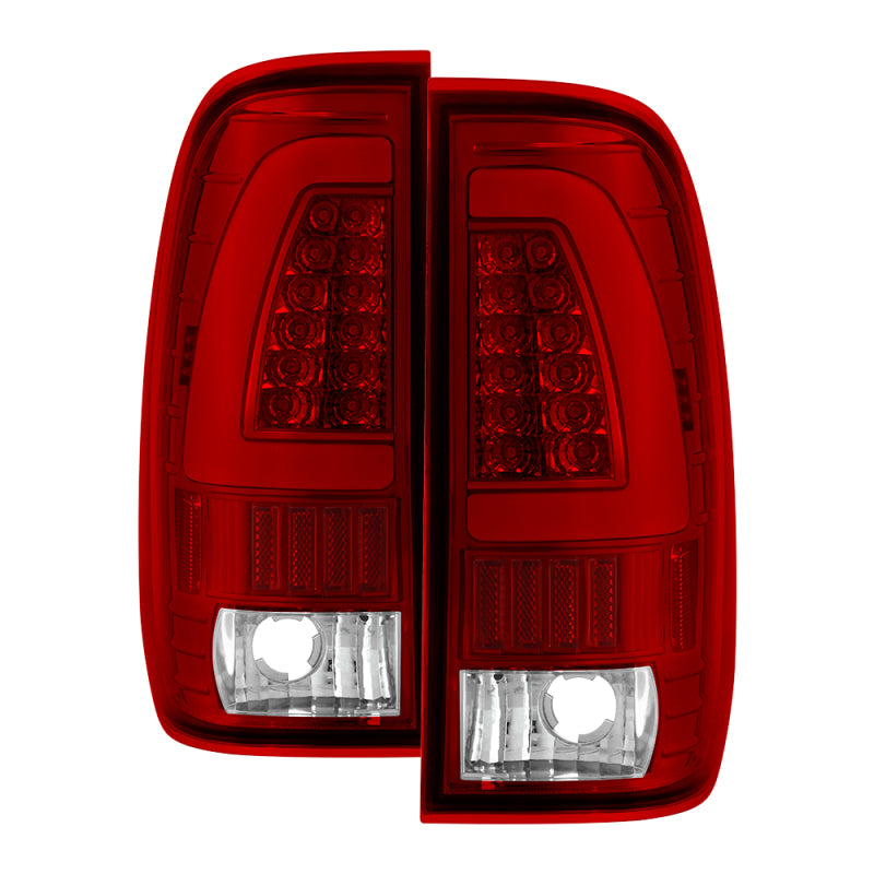 xTune Ford F150 Styleside 97-03 Light Bar LED Tail Lights - Red Clear ALT-ON-FF15097-LBLED-RC Tail Lights SPYDER
