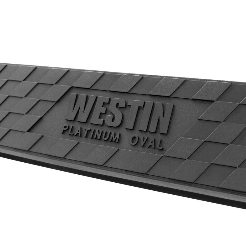 Westin 19-22 Chev/GMC Silverado/Sierra 1500 DC (No 2019 Ltd) Platinum 4 Oval Nerf Step Bars - Blk Nerf Bars Westin