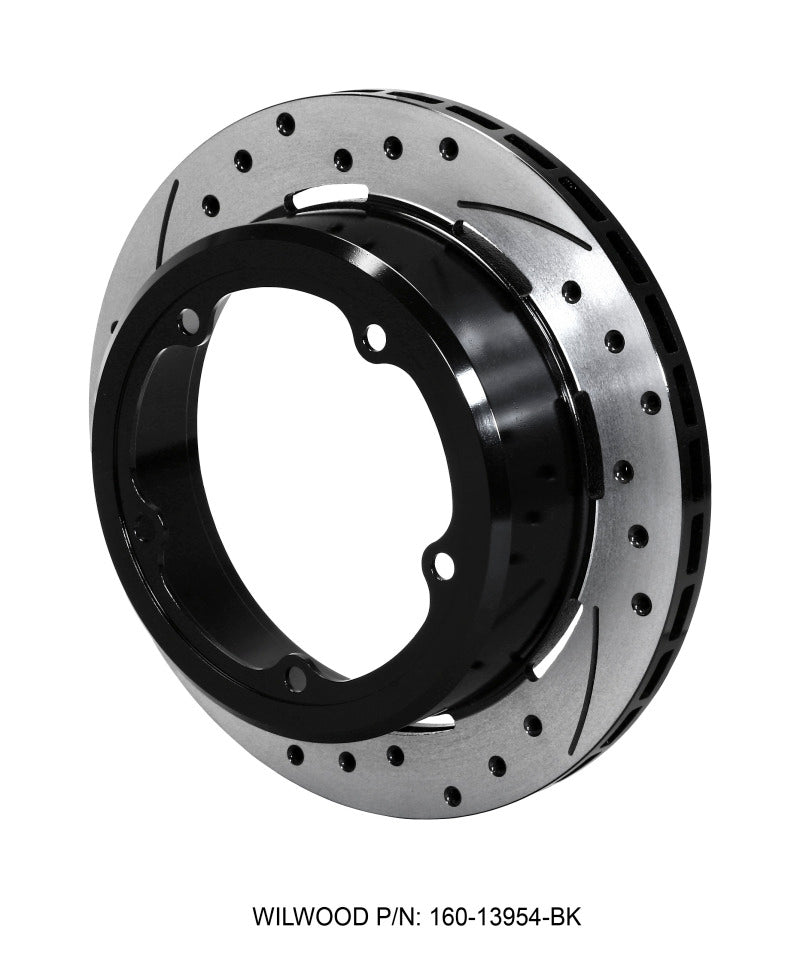 Wilwood Rotor-1.91in Offset-SRP-BLK-Drill-RH 11.00 x .810 - 5 x 5.75in Floater Brake Rotors - 2 Piece Wilwood