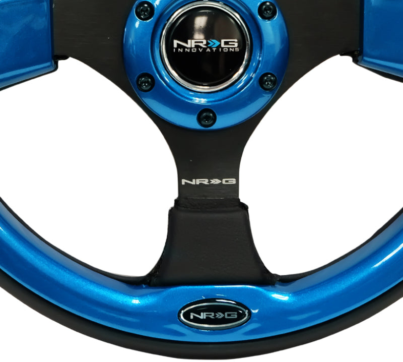 NRG Reinforced Steering Wheel (320mm) Blk w/Blue Trim Steering Wheels NRG