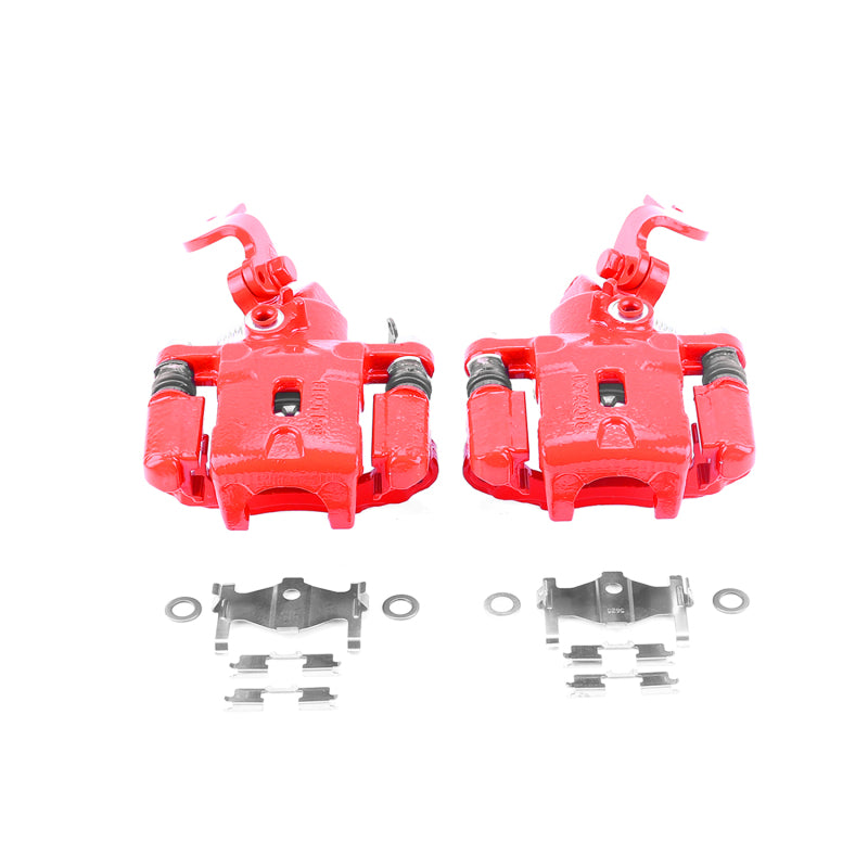 Power Stop 01-05 Hyundai Elantra Rear Red Calipers w/Brackets - Pair Brake Calipers - Perf PowerStop