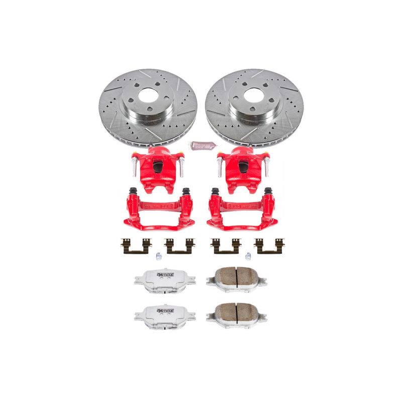 Power Stop 00-02 Toyota Celica Front Z26 Street Warrior Brake Kit w/Calipers Brake Kits - Performance D&S PowerStop