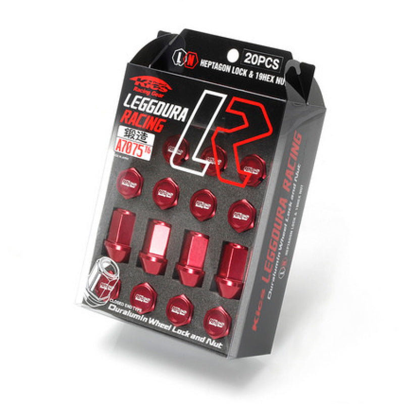 Project Kics 12X1.25 Red Leggdura Racing Lug Nuts (Laser Logo) - 20 PCS Lug Nuts Project Kics