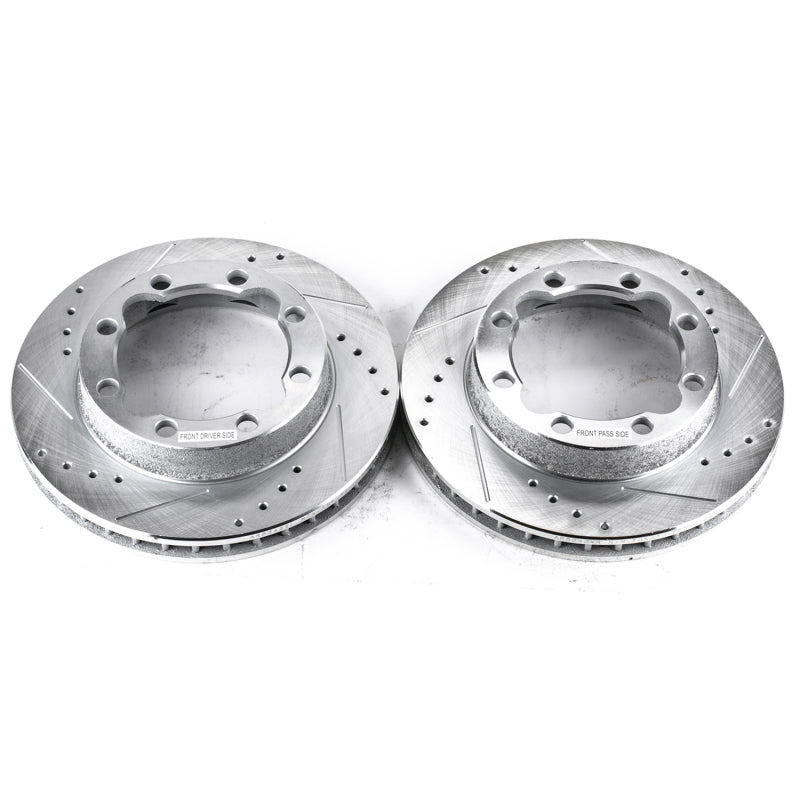 Power Stop 94-99 Chevrolet K1500 Suburban Front Evolution Drilled & Slotted Rotors - Pair Brake Rotors - Slot & Drilled PowerStop