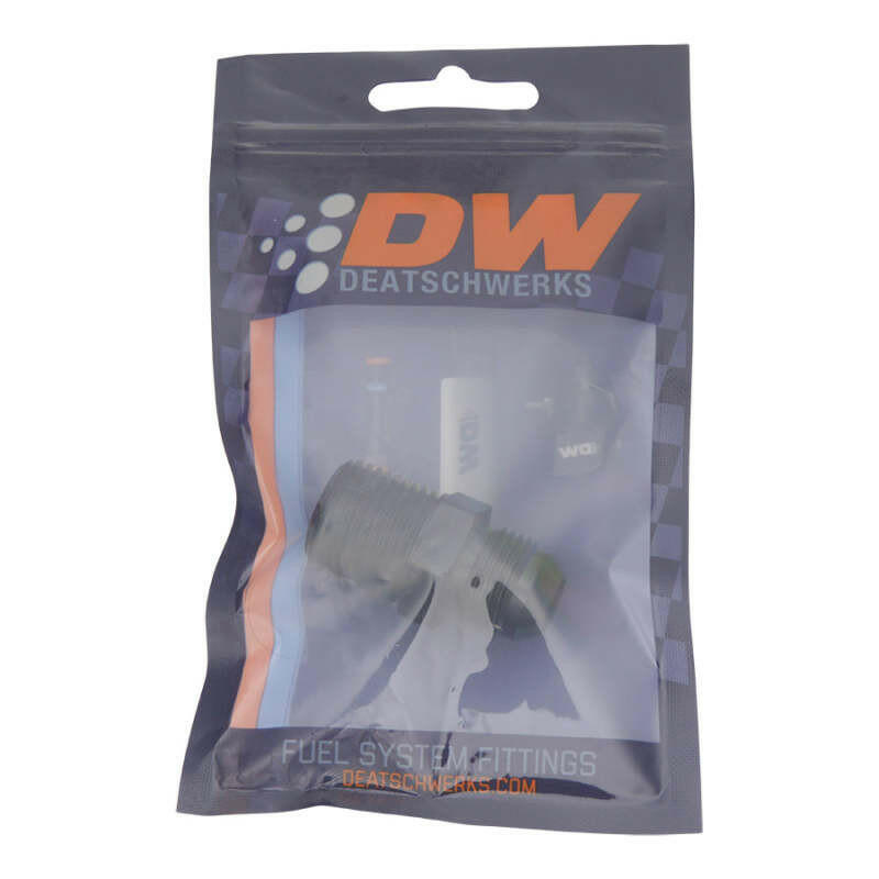 DeatschWerks 8AN Male Flare to 1/2in Male NPT Adapter - Anodized Matte Black Fittings DeatschWerks