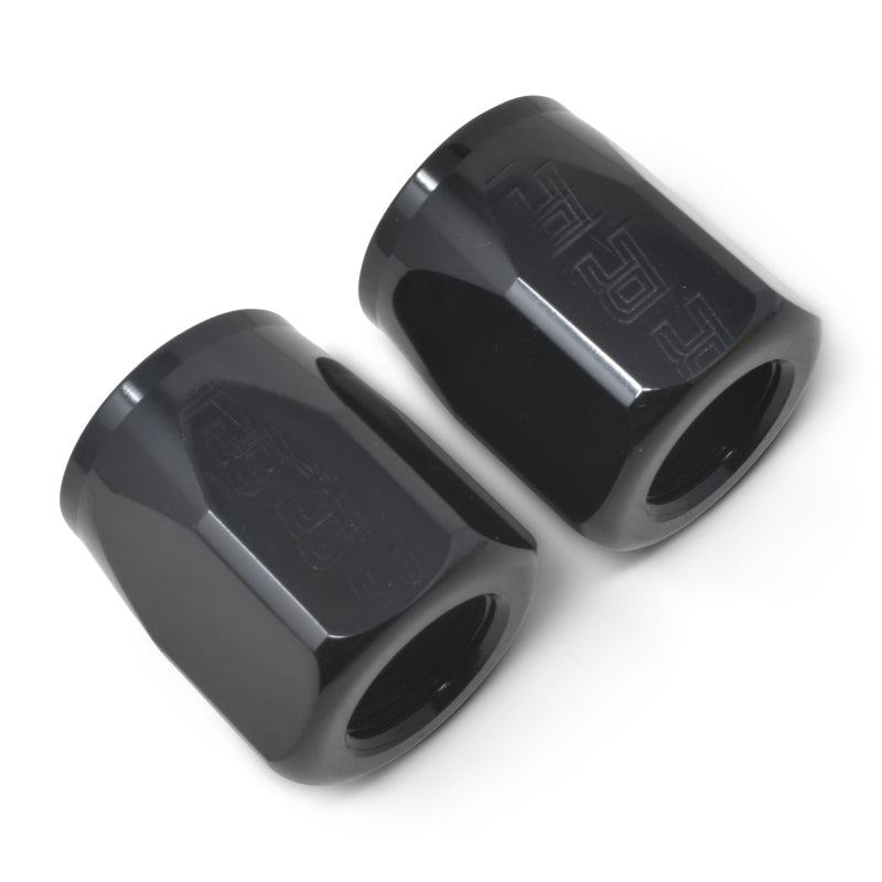 Russell Performance 2-Piece -8 AN Full Flow Swivel Hose End Sockets (Qty 2) - Polished and Black Fittings Russell