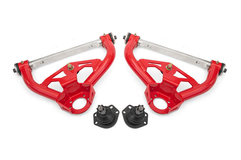 BMR 78-87 GM G-Body Non-Adjustable Upper A-Arms Delrin Std Ball Joint - Red Control Arms BMR Suspension