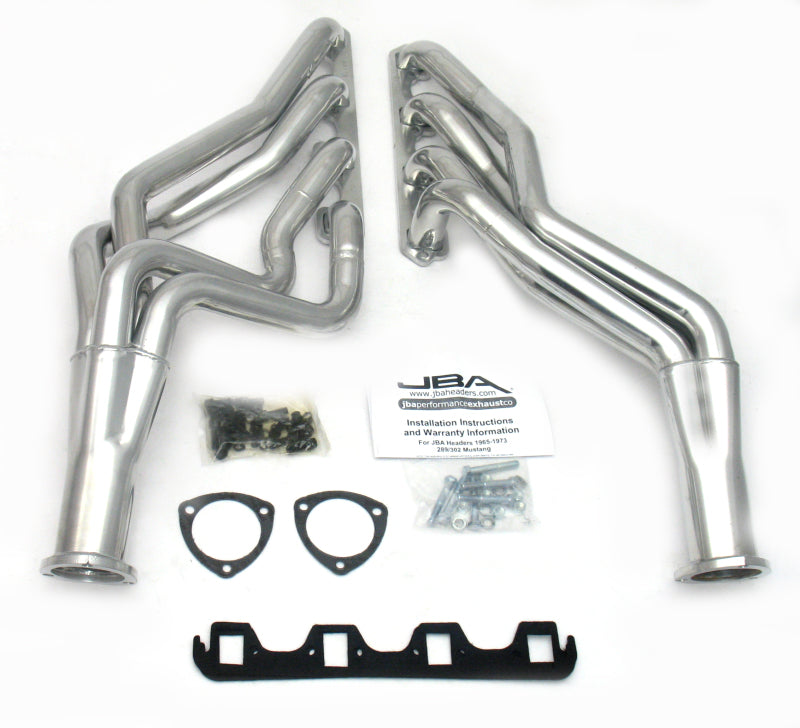 JBA 65-73 Ford Mustang 260-302 SBF 5 Speed T5/T56 1-3/4in Primary Silver Ctd Long Tube Header Headers & Manifolds JBA