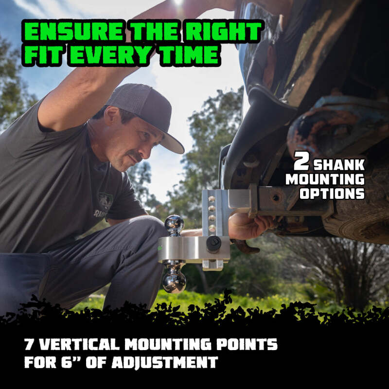 Rhino USA 6In Heavy Duty Drop Hitch - 2In (Black) Hitch Racks Rhino USA