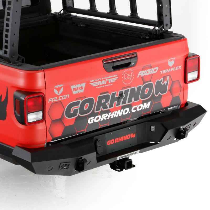 Go Rhino 20-22 Jeep Gladiator JT Trailine Rear Full Width Bumper - Tex. Blk Bumpers - Steel Go Rhino