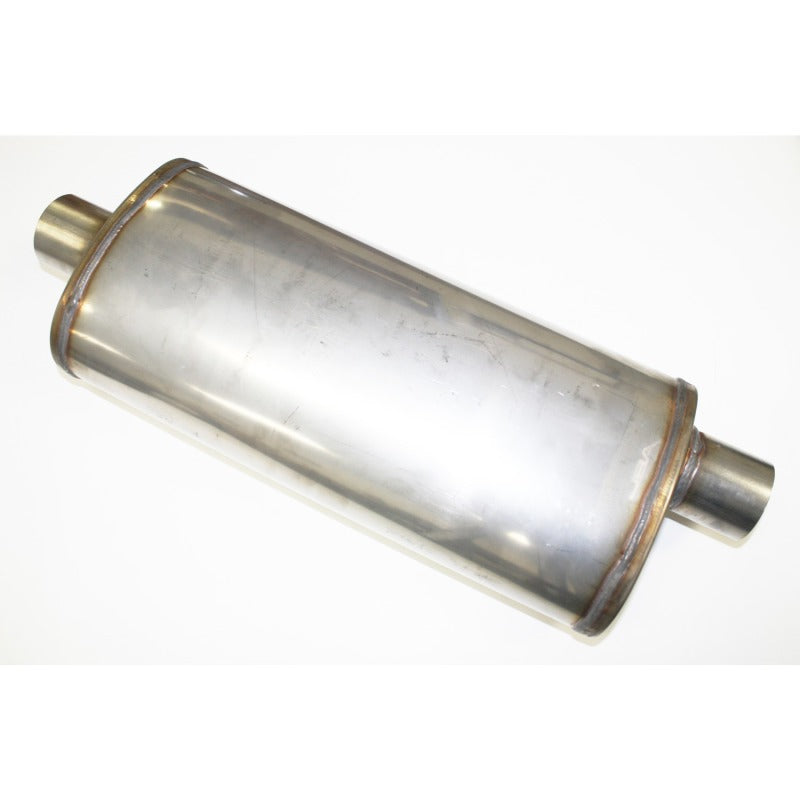 JBA Universal Straight-Through Style 304SS Muffler 18x8x5 2.5in Inlet Diameter Offset/Center Muffler JBA