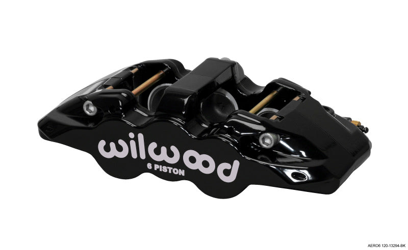 Wilwood Caliper-Aero6-L/H - Black 1.75/1.38/1.38in Pistons 1.25in Disc Brake Calipers - Perf Wilwood