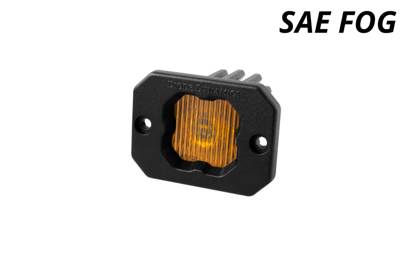 Diode Dynamics Stage Series C1 LED Pod - Yellow SAE Fog Flush ABL Each Light Accessories and Wiring Diode Dynamics