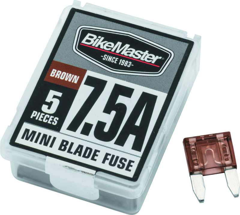 BikeMaster 5Piece 7.5A Replacement Mini Blade Fuse Light Accessories and Wiring BikeMaster
