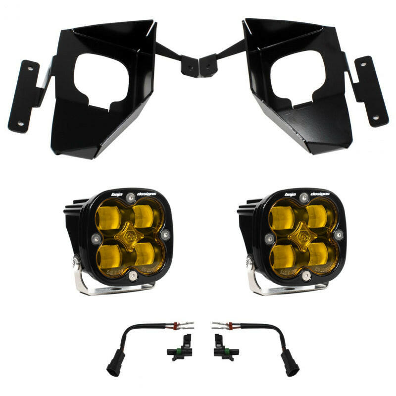 Baja Designs 16-18 Silverado 1500 Squadron Fog Pocket Kit - Amber Fog Lights Baja Designs