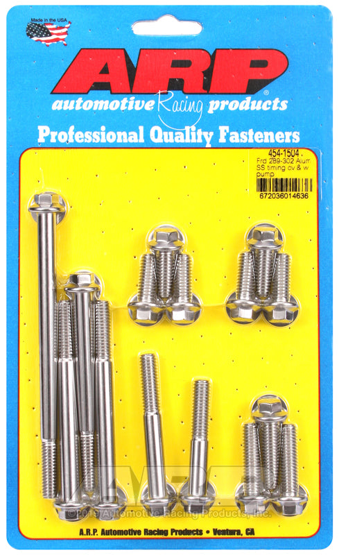 ARP Ford 289-302 Alum SS Timing Cover and Water Pump Kit Hardware Kits - Other ARP