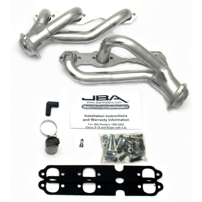 JBA GM S-Truck 4.3L V6 2WD 1-1/2in Primary Silver Ctd Cat4Ward Header Headers & Manifolds JBA