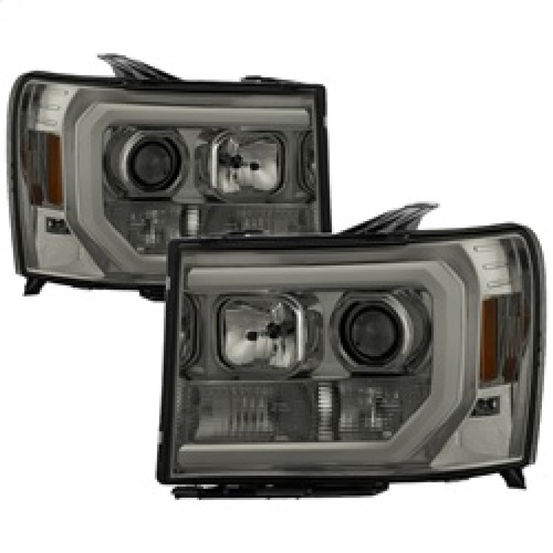 Spyder GMC Sierra 1500/2500/3500 07-13 V2 Projector Headlights - Smoke PRO-YD-GS07V2-LBDRL-SM Headlights SPYDER