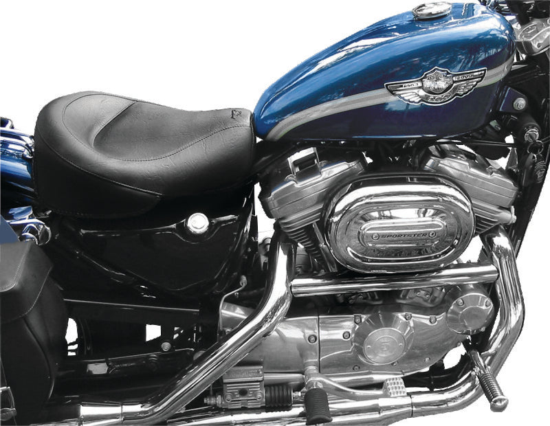 Mustang 82-03 Harley Sportster Wide Touring Solo Seat - Black Solo Motorcycle Seats Mustang Motorcycle