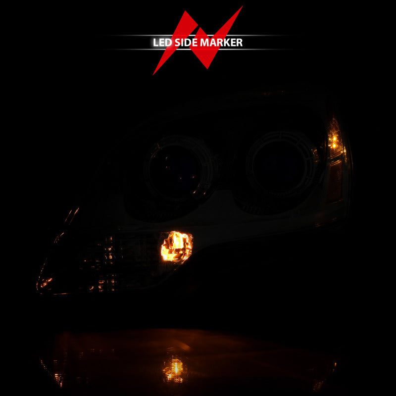 ANZO 2007-2008 GMC Acadia Crystal Headlight Chrome Amber(OE) Headlights ANZO