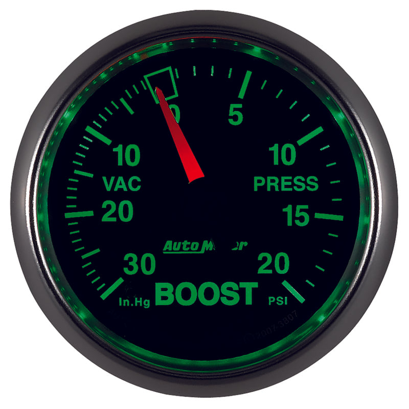 Autometer GS 52mm 30 in Hg/20 psi Mechanical Vacuum/Boost Gauge Gauges AutoMeter