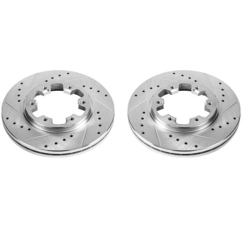 Power Stop 85-86 Nissan 720 Front Evolution Drilled & Slotted Rotors - Pair Brake Rotors - Slot & Drilled PowerStop