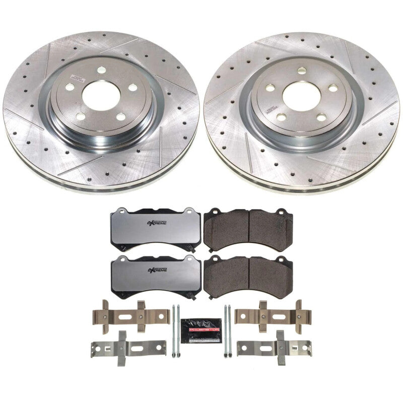 Power Stop 21-24 Dodge Durango / 2021 Jeep Grand Cherokee Front Z26 Street Warrior Brake Kit Brake Kits - Performance D&S PowerStop