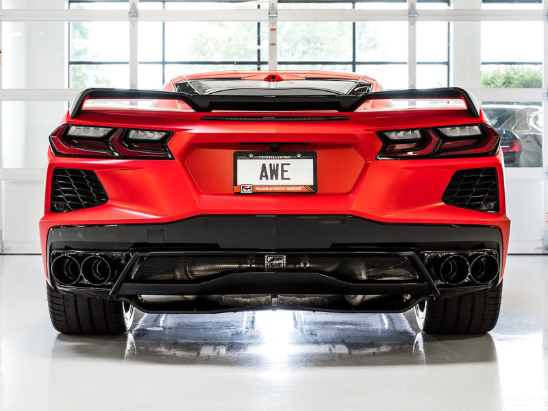 AWE Tuning 2020 Chevrolet Corvette (C8) Track Edition Exhaust - Quad Diamond Black Tips Catback AWE Tuning