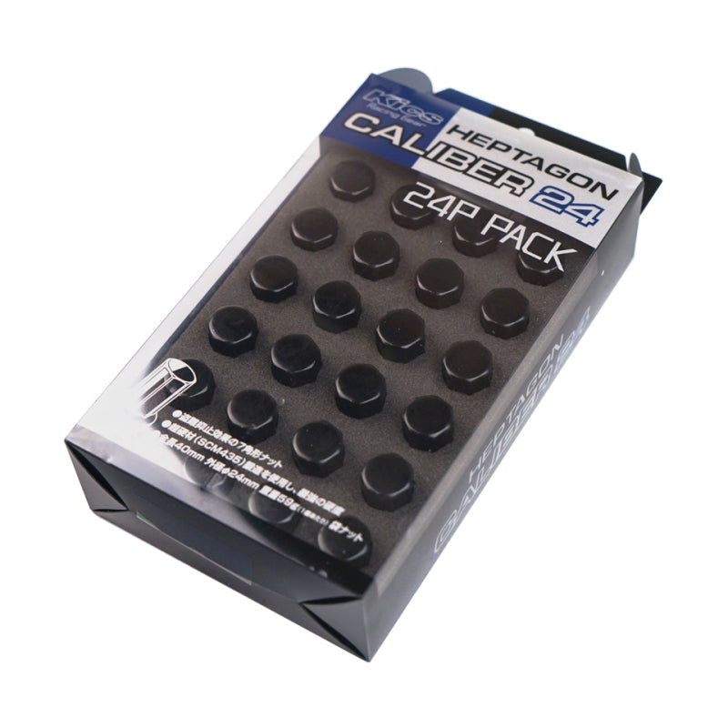 Project Kics 12X1.50 Caliber 24 6H Lug Nut Set (24 pcs) - Black Lug Nuts Project Kics