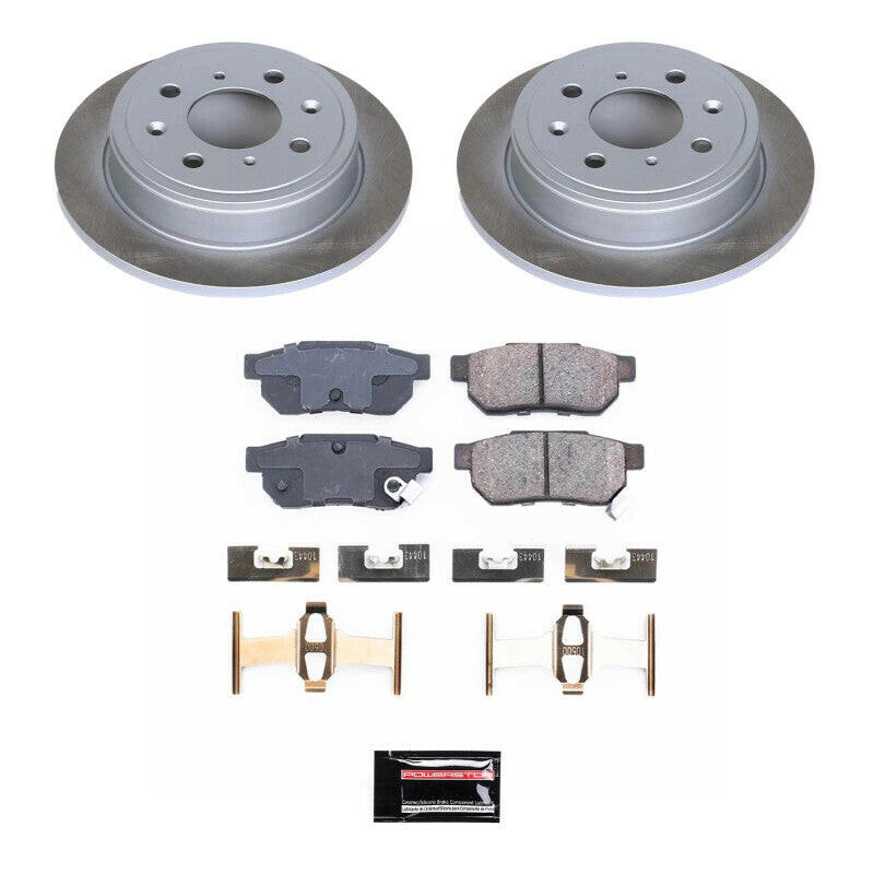 Power Stop 88-91 Honda Prelude Rear Semi-Coated Rotor Kit Brake Kits - Performance Blank PowerStop