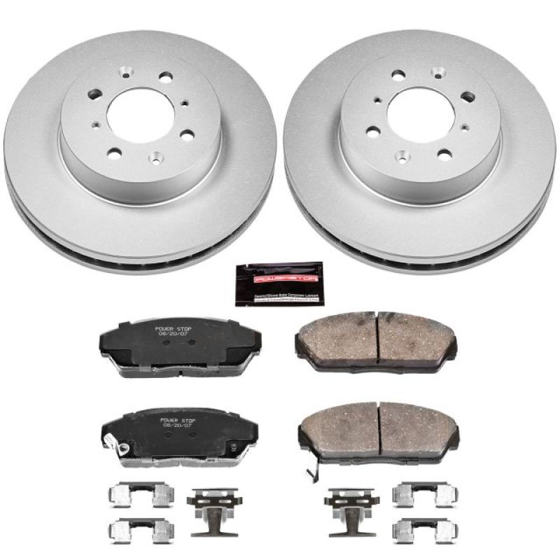 Power Stop 90-93 Acura Integra Front Z17 Evolution Geomet Coated Brake Kit Brake Kits - Performance Blank PowerStop