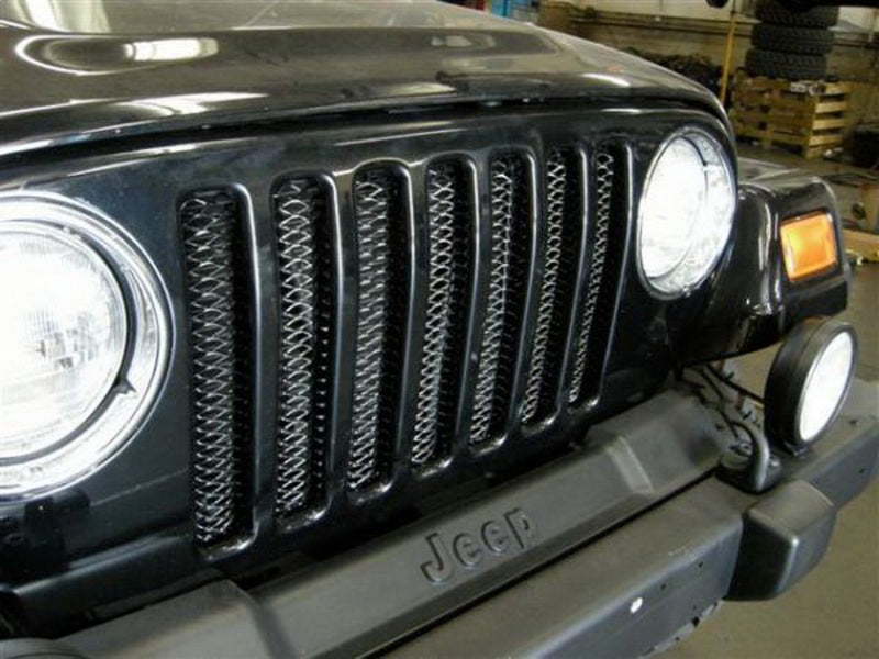 Rampage 1997-2006 Jeep Wrangler(TJ) Grille 3D Single Piece - Black Grilles Rampage