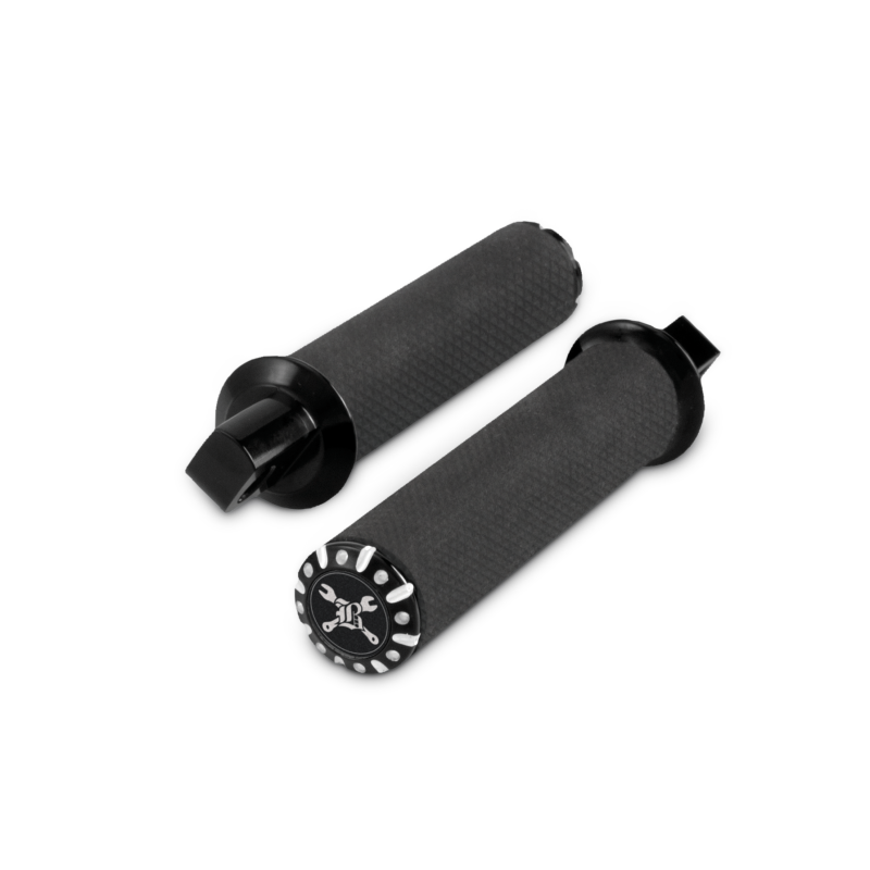 Burly Brand Universal Hawk Footpeg Set Billet - Black Machined Footpegs Burly Brand